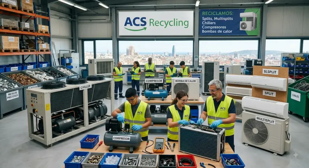 equipos de climatización que reciclamos en ACS Recycling