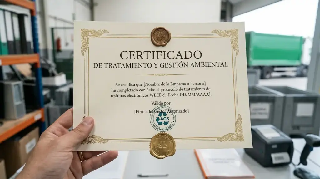 Certificados de tratamiento y gestión